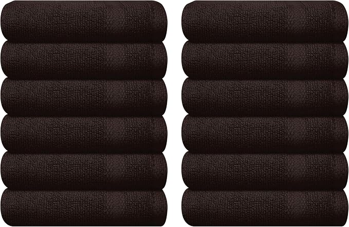 GLAMBURG Ultra Soft 12-Piece Washcloths Set 13x13-100% Ringspun Cotton by GLAMBURG
