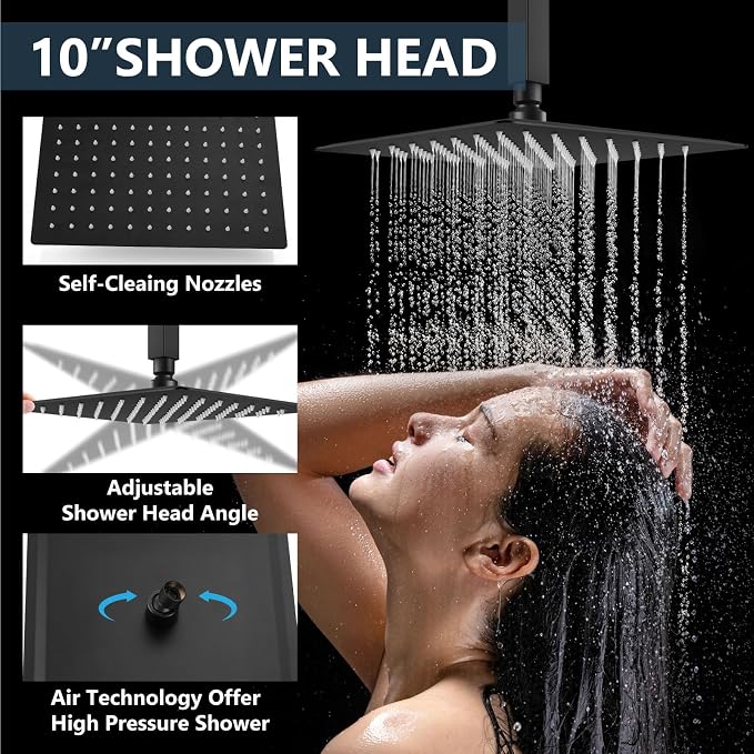 Aolemi Shower Faucet Set Ceiling Mount Shower System Rough-in Valve and Shower - Image 4