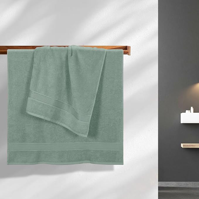 Elvana Home Cotton 2 Pack Oversized Bath Towel Set 28x55 inches, Large Bath - Image 3