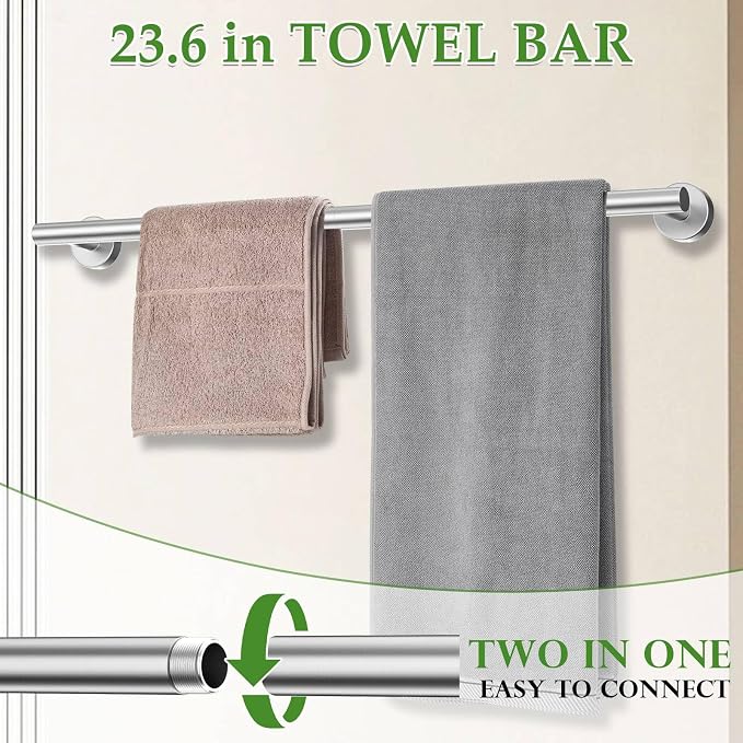 10-Piece Towel Bar Set Brushed Nickel Bathroom Hardware Accessories Set - Image 2