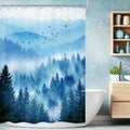 Riyidecor Navy Blue Shower Curtain 48Wx72H Inch, Stall Narrow Rv Small Nature by Riyidecor