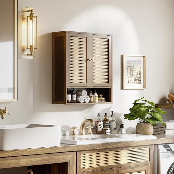 HITNET Bamboo Medicine Cabinet, Wall Mounted Bathroom Cabinet - Image 2