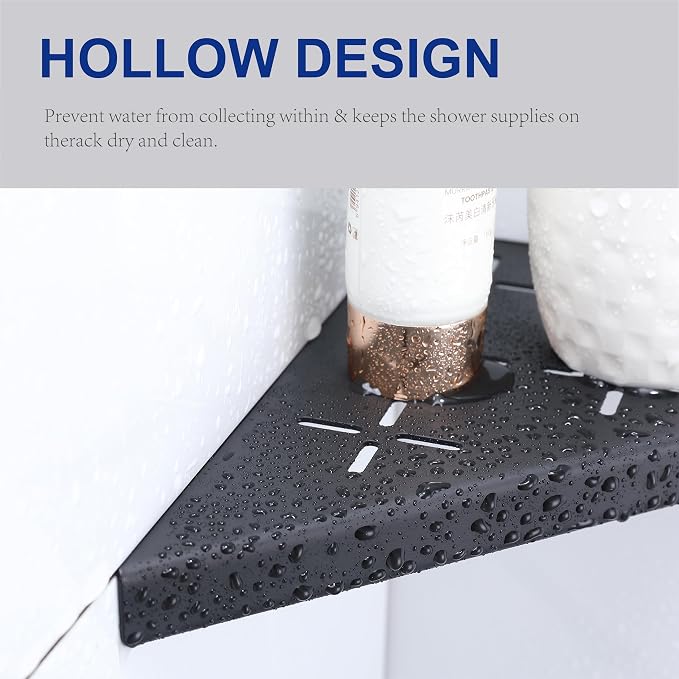 8" Corner Shower Shelf, Recessed Corner Shelf Organizer Rack, No Drilling - Image 3