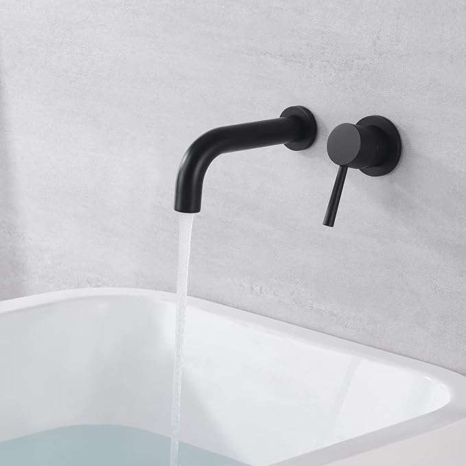 SUMERAIN Matte Black Tub Faucet Set Wall Mount Bathtub Faucet Single Handle - Image 5