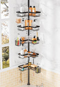 Adjustable Tension Pole Shower Caddy, 5-Tier Stainless Steel Shower Shelf by DAOYA