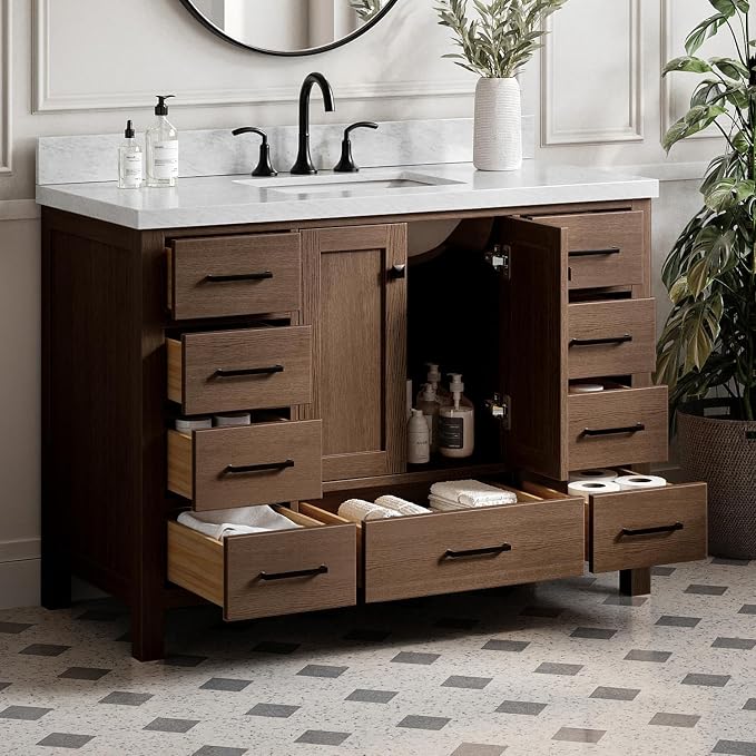ARIEL Cambridge 49 Inch Single Rectangle Sink Bathroom Vanity - Image 2