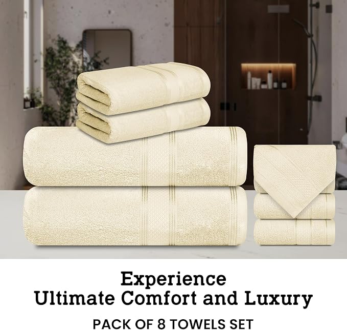 Casa Lino Bath Towel Set of 8 - Image 2