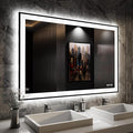 ISKM Framed LED Mirror for Bathroom 48"x32", Dimmable LED Bathroom Mirror by ISKM-IStillKeepMovin