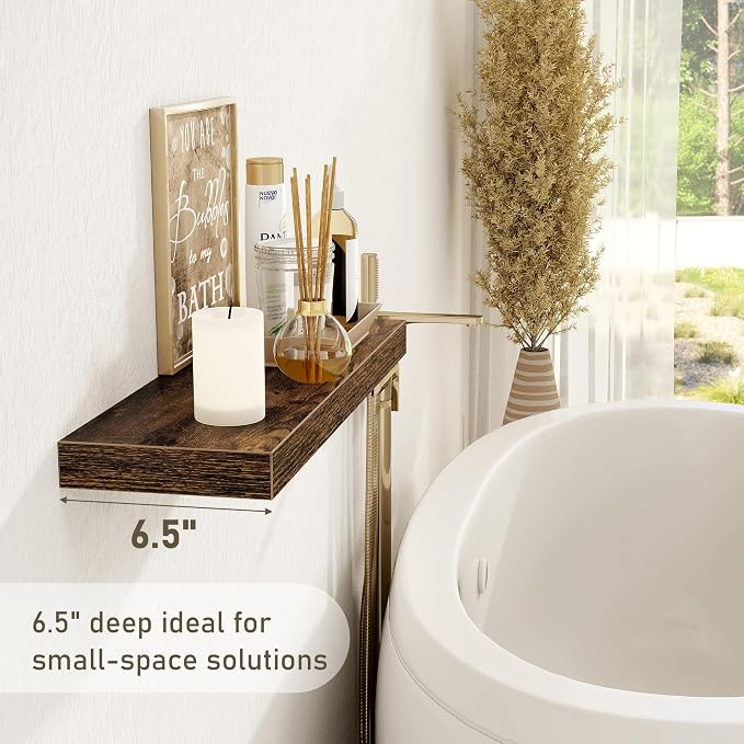 Fun Memories Floating Shelves Wall Shelf 24 inches Long, Farmhouse Bathroom - Image 4