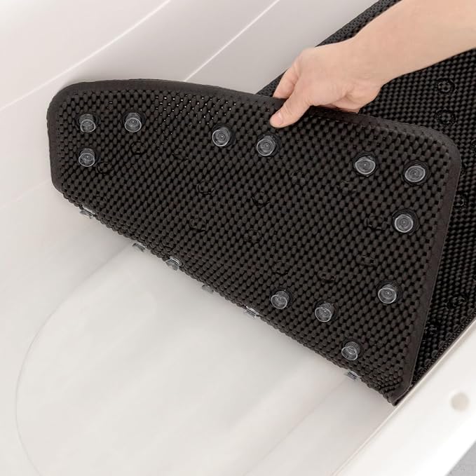 Double Layer Foam Non Slip Bathtub Mat 37x17in, More Comfortable and Thicker - Image 5
