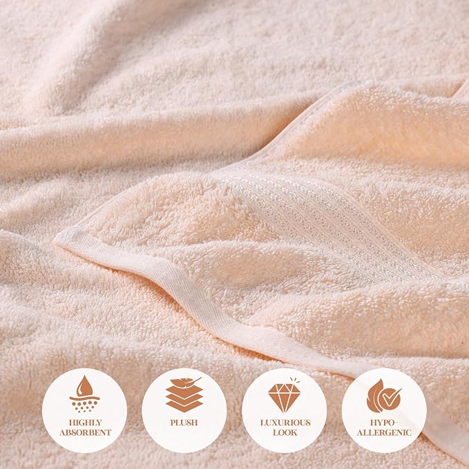 Superior Egyptian Cotton Bath Towel Set, Home Bathroom Towels, Guest Bath - Image 6
