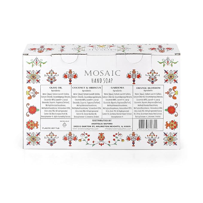 Mosaic Liquid Hand Soap / Wash Gift Set, Ideal Bathroom Kitchen Hand Soap Set - Image 7