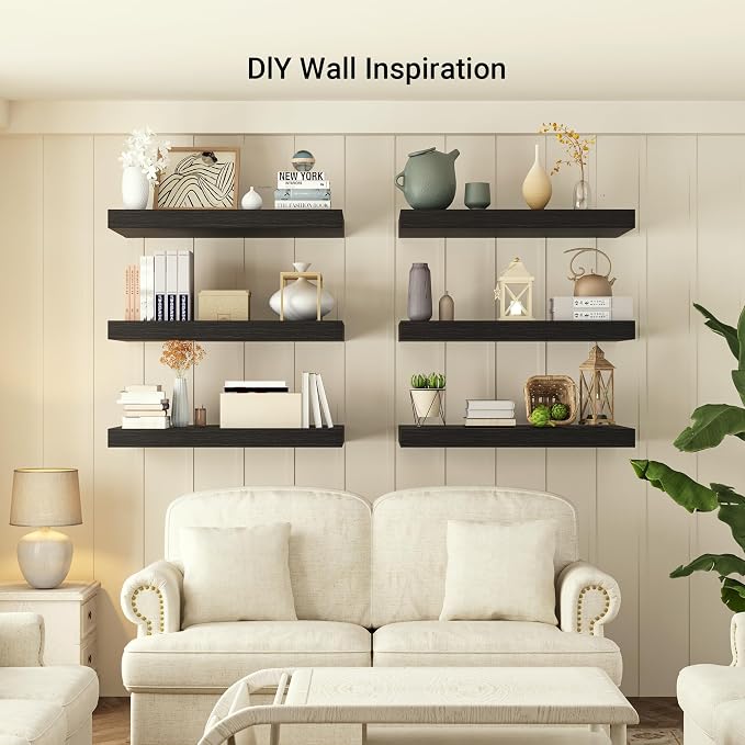 Heimlove 12 Inch Deep Floating Shelves, 48 x 12 inches Long Wall Shelf - Image 2
