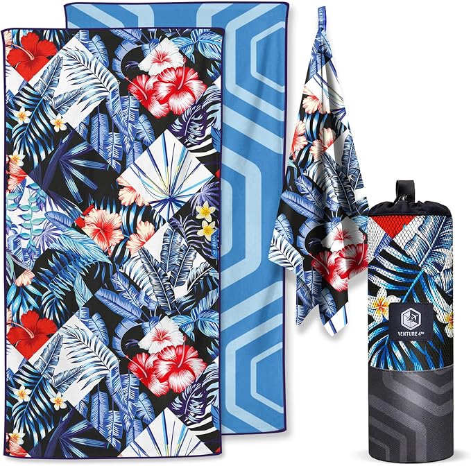 VENTURE 4TH Microfiber Beach Towel: Quick-Dry, Sandproof and Lightweight by VENTURE4TH