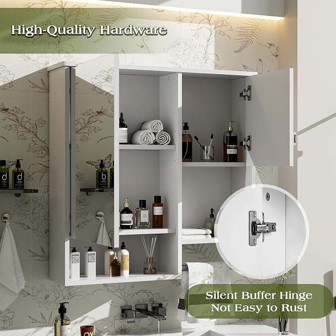 Bathroom Medicine Cabinet, Wall Mounted Bathroom Storage Cabinet - Image 7