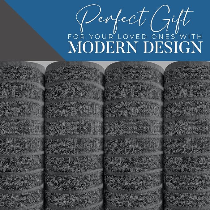 DAN RIVER Pack of 2 Bath Sheet 35x70 Inches, Extra Large Ribbed Gray Bath - Image 6