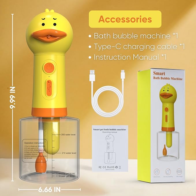 Electric Dog Shampoo Dispenser Dog Shampoo Sprayer Duck Shampoo Foamer - Image 5
