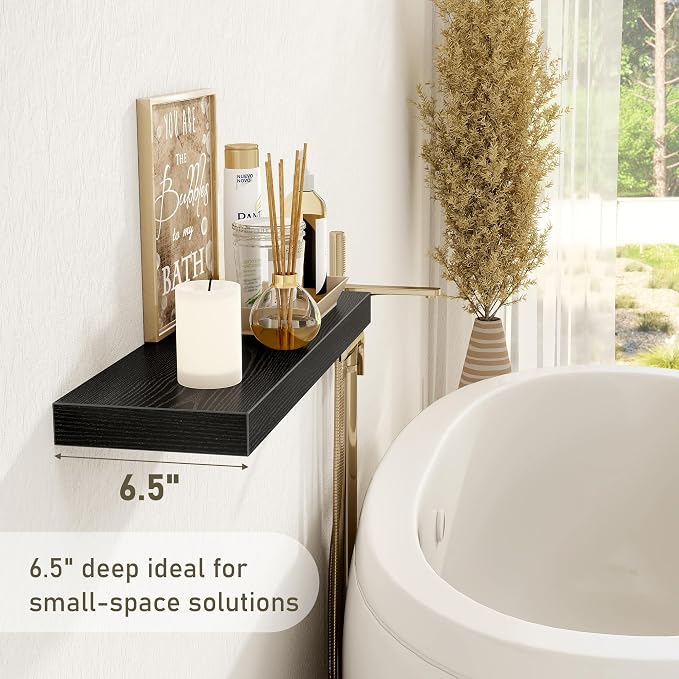 Fun Memories 32 Inch Floating Shelves Wall Shelf Set of 3, Farmhouse Home Decor - Image 4