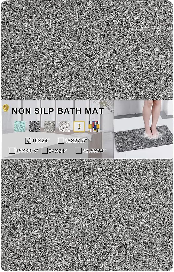 Nonslip Bathtub Mat, Anti Slip Bath Mat 0.6" Extra Thick, Quick Dry Bath Tub by Rzoysia