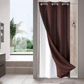 MitoVilla Brown Waffle Small Stall Shower Curtain Liner Set 36 x 74, No Hooks by MitoVilla