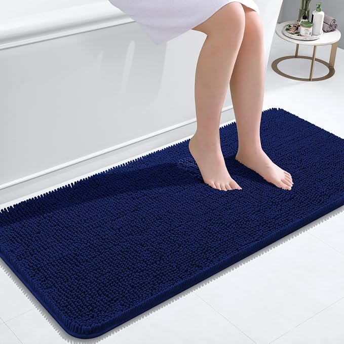 OLANLY Bathroom Rugs 47x20, Extra Soft Absorbent Chenille Bath Rugs, Rubber by OLANLY