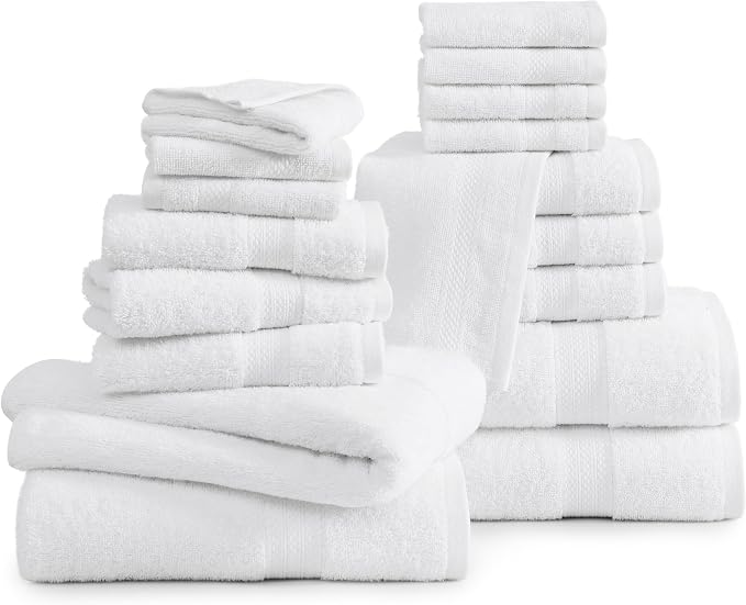 LANE LINEN 100% Cotton Luxury White Bath Towels - Image 2