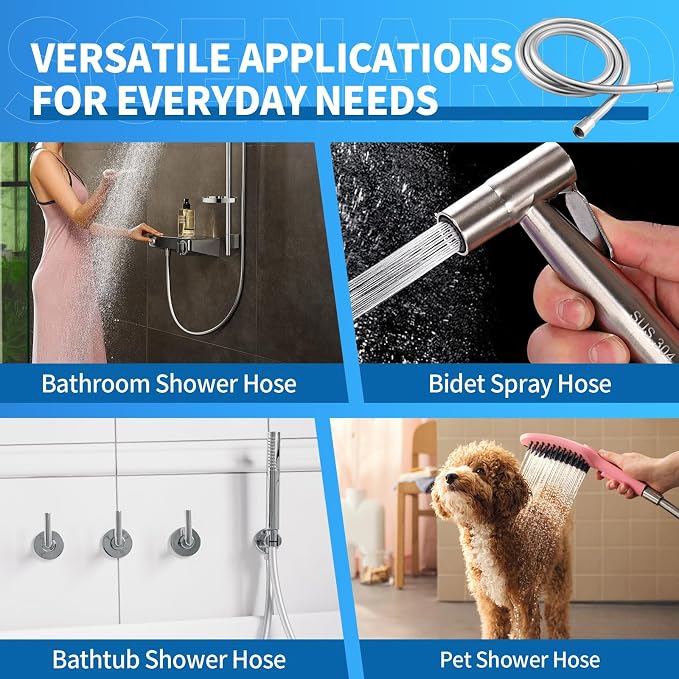 Extra Long Replacement Shower Hose Extension Handheld Shower Head Hose 90 - Image 9