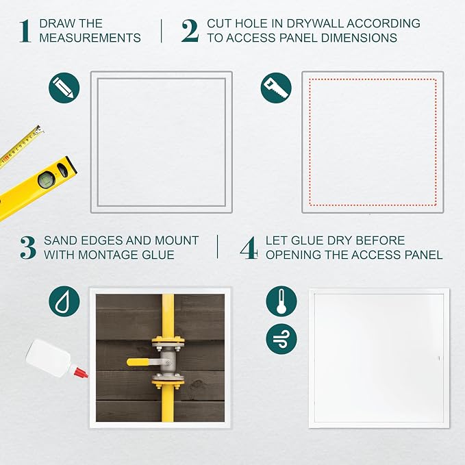 24" x 24" White Metal Access Panel. Service Shaft Door Panel - Image 3