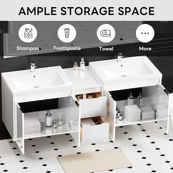 60 inch Floating Bathroom Vanity - Image 3