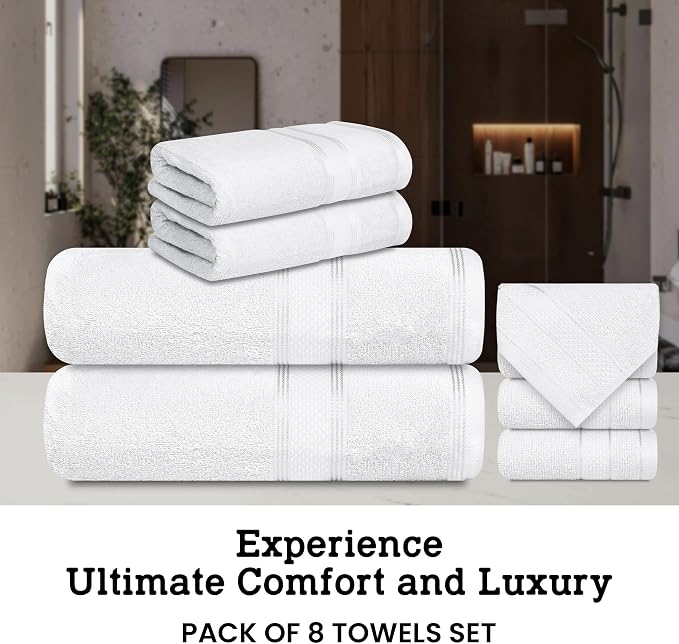 Casa Lino Bath Towel Set of 8 - Image 2
