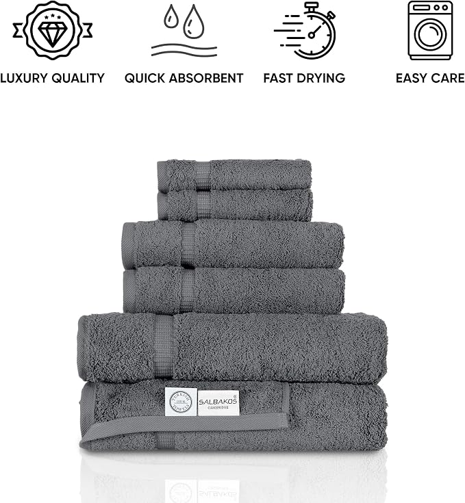 SALBAKOS 100% Turkish Cotton 6-Piece Towel Set | Heirloom Quality Hotel & Spa - Image 5