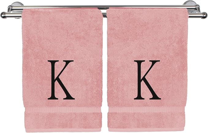 Monogrammed Hand Towel, Personalized Initial Gift, Extra Absorbent 100% Turkish by BareCotton