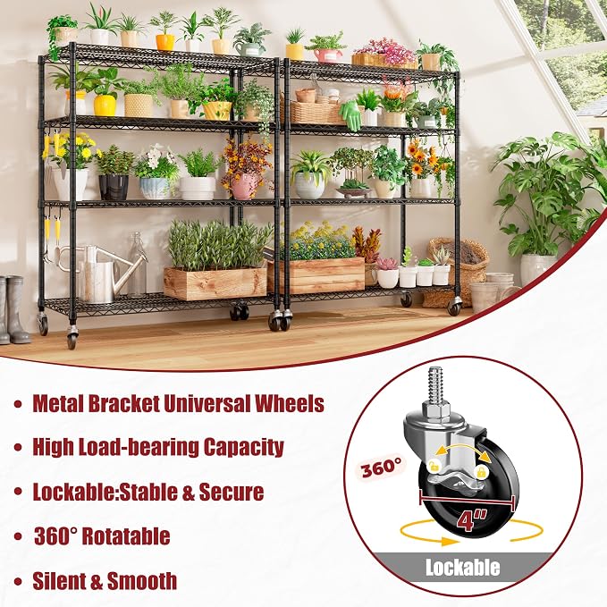 PrimeZone 3 Packs 55.5" W x 24" D x 80" H Heavy Duty Wire Storage Shelves - Image 6