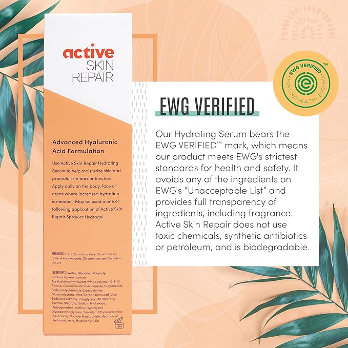 Active Skin Repair Face and Body Hydrating Serum, EWG Certified Hyaluronic Acid - Image 6