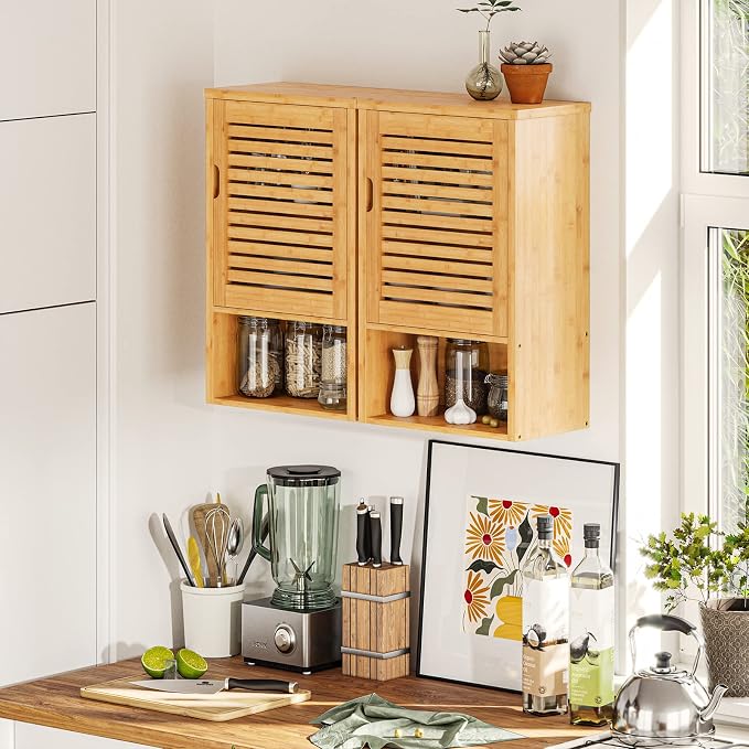 VIAGDO Bathroom Wall Cabinet, Wooden Medicine Cabinet - Image 8