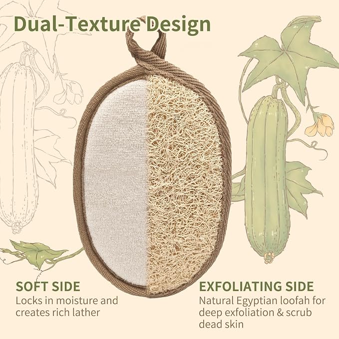 Natural Egyptian Loofah Bath Sponge Exfoliating Shower Scrubber Organic Luffa - Image 6