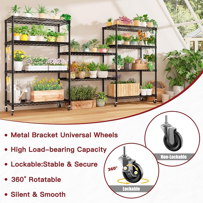 PrimeZone 2 Packs 36" W x 16" D x 79" H Wire Storage Shelves - Image 8