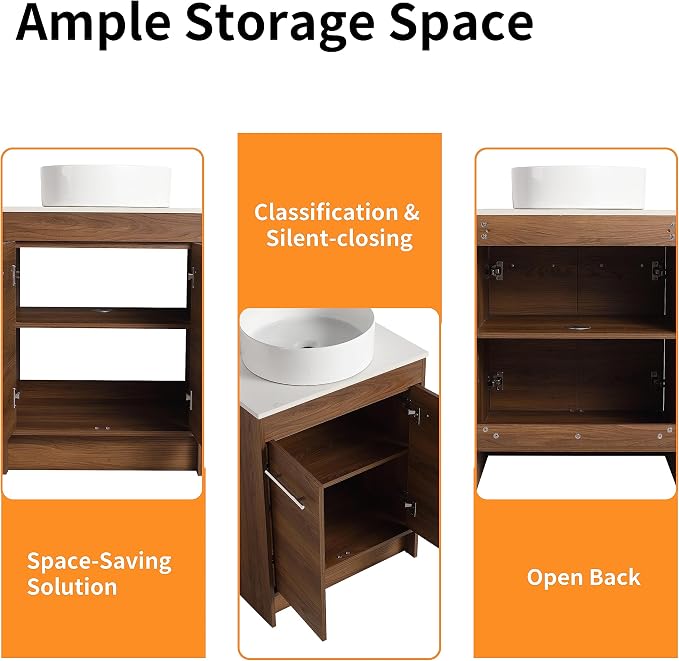 24 Inch Bathroom Vanity with Sink, Mordern Bathroom Vanity, Single Sink - Image 6