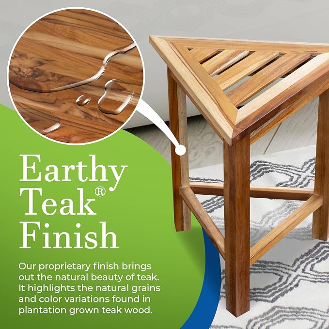 Fully Assembled EcoDecors FlexiCornerTriangle Natural Color Waterproof Teak - Image 5