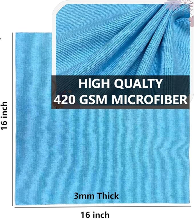 Microfiber Towels, 420GSM Edgeless, Soft Absorbent, Professional Polishing - Image 2