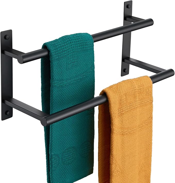 KOKOSIRI 16 Inch Double Towel Bar Bath Towel Racks Bathroom Towel Holder Towel by KOKOSIRI