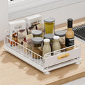 Under Sink Organizer, Single Tier Metal Pull Out Sliding Drawer Shelf by HOMEAILIE