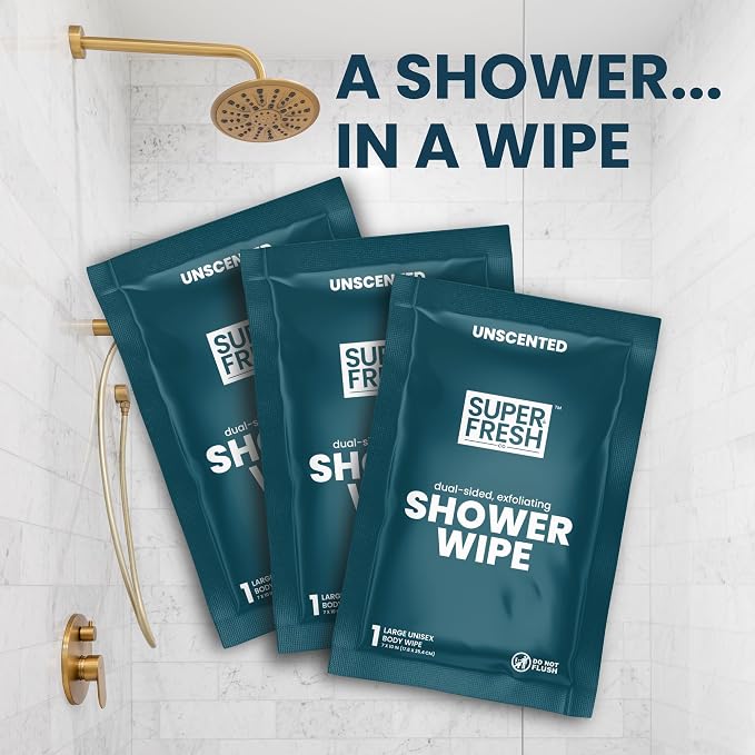 Super Fresh Body Wipes, Large Unscented Shower Wipe - Image 2