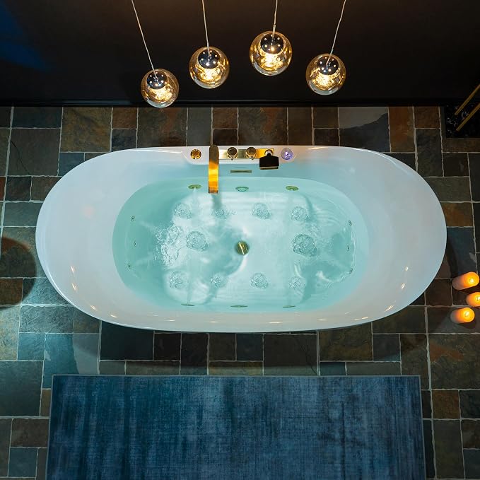 WOODBRIDGE 72" x 35-3/8" Whirlpool and Air Bath Heated Soaking Combination Tub - Image 17
