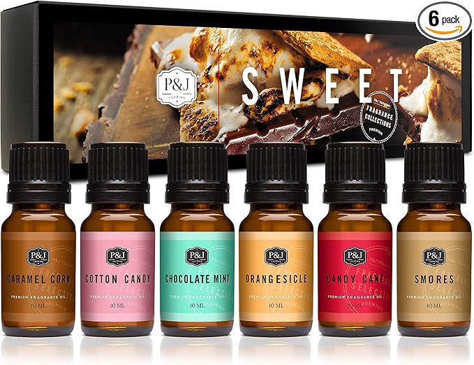 P&J Fragrance Oil Sweet Set | Chocolate Mint, Cotton Candy, Candy Cane by PJTrading