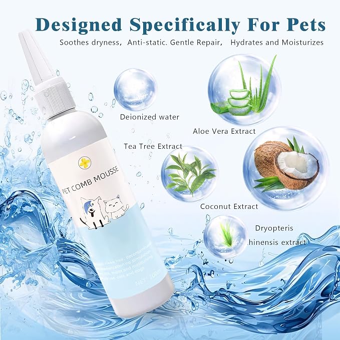 Pet Steam Brush Spray Refill for Dogs & Cats – Pets Waterless Shampoo, 3-in-1 - Image 2