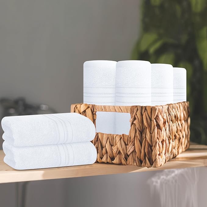 BOUTIQUO Ultra Soft Cotton Washcloths, Contains 12 Piece Face Cloths 12x12 inch - Image 3