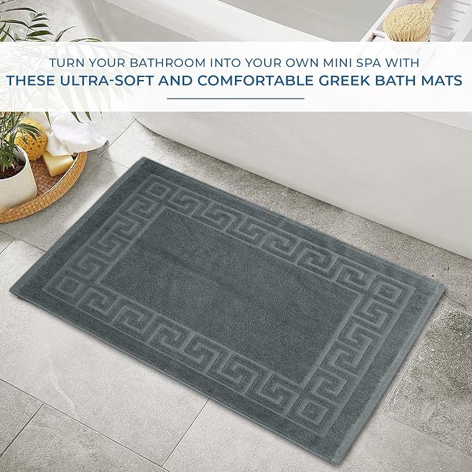 DAN RIVER Greek Cotton Bath Mats Set of 2 – Not a Bathroom Rug, Ultra Soft - Image 5
