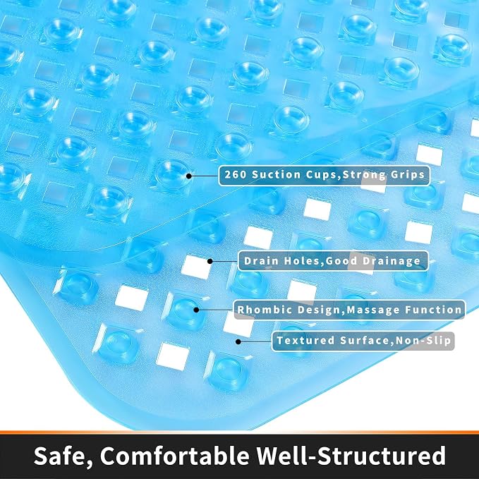 Yimobra Non Slip Bath Mat, Super Strong Suction Cups, 34.5"x15.5"Long Tub Mat - Image 7