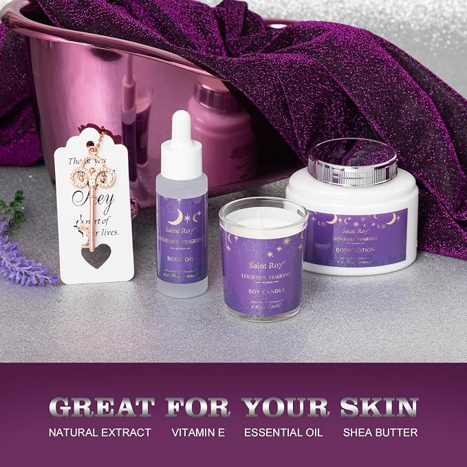 Bath Basket Spa Kit Spa Gifts for Women, Luxury Bath and Body Basket Set 10pcs - Image 7